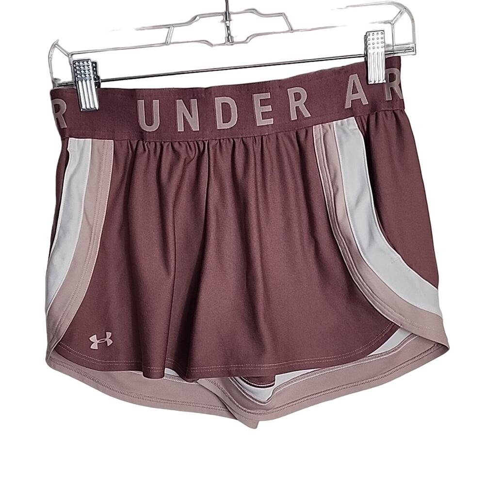 Under Armour Women's Maroon and Light Pink Athletic Shorts